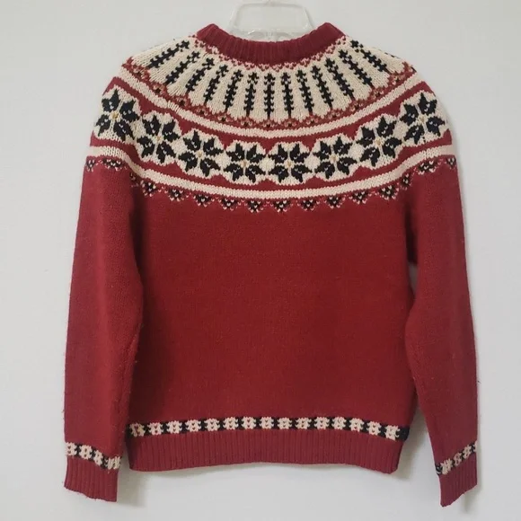 Brooks Brothers Sweater Womens sz Large Nordic Jumper Rust 100% Lambswool - Picture 3 of 7